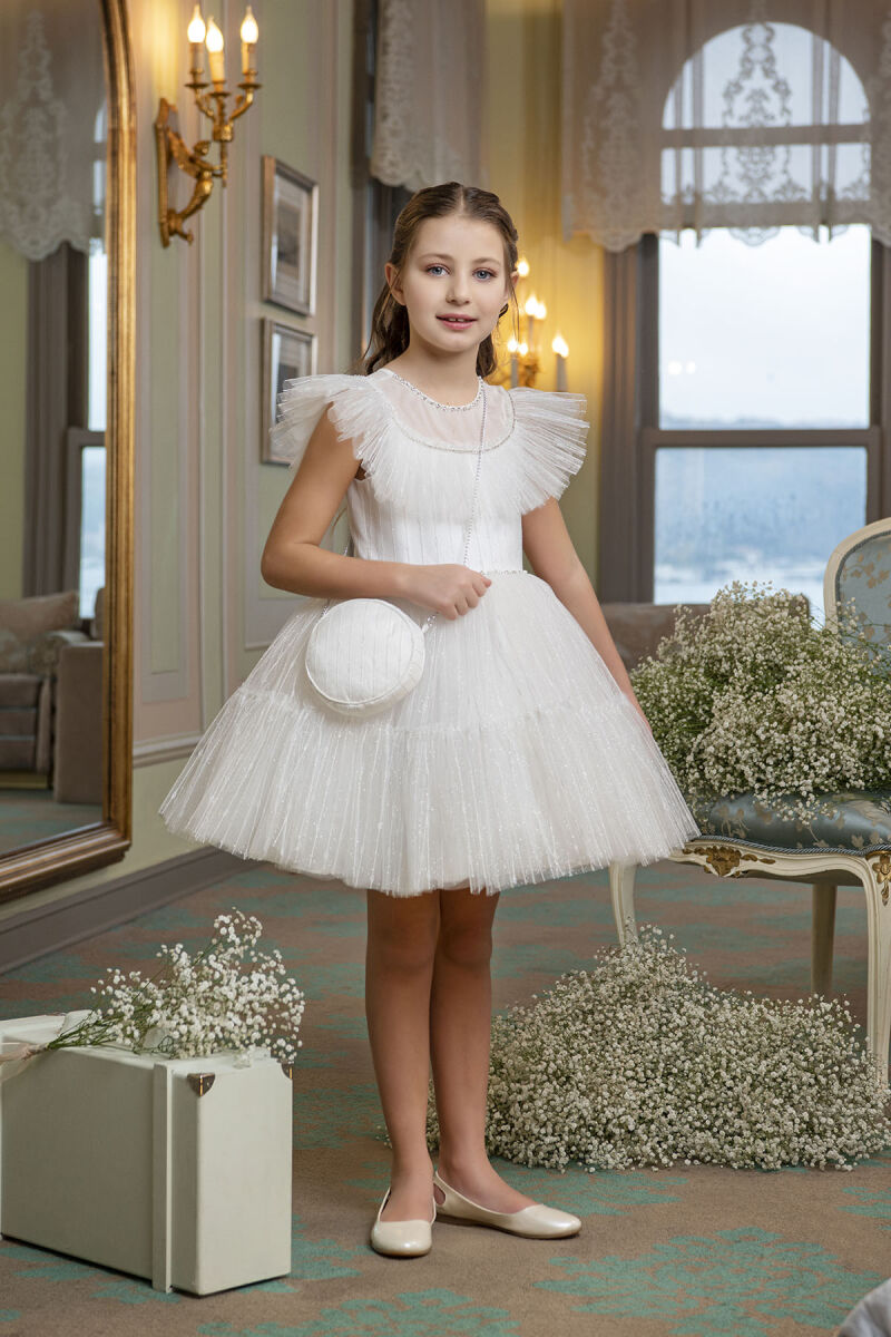 Ecru Tutu Dress for Girls 4-8 AGE 33324PR - 3