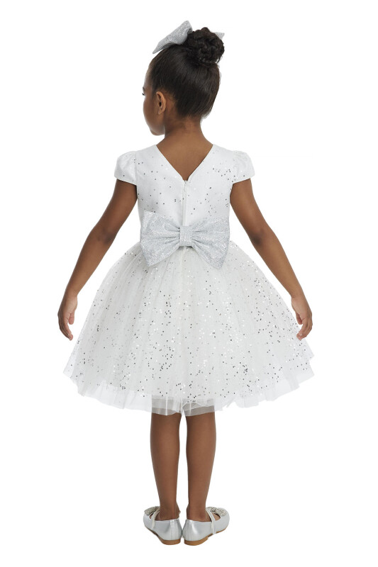 Ecru Girl's Glittery Tulle Dress 3-7 AGE 34001PR - 7