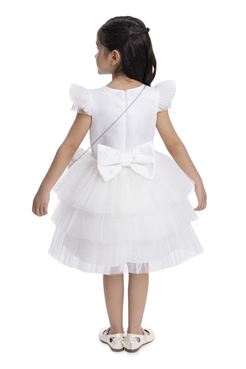 Ecru Layered Skirted Girl's Dress 3-7 AGE 34022PR - 7