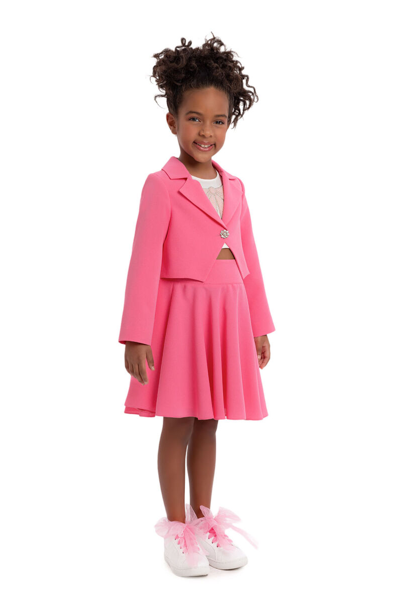 CandyPink Girls Blazer and Skirt Set with Sleeveless T-Shirt 3-7 AGE 34320PR - 3