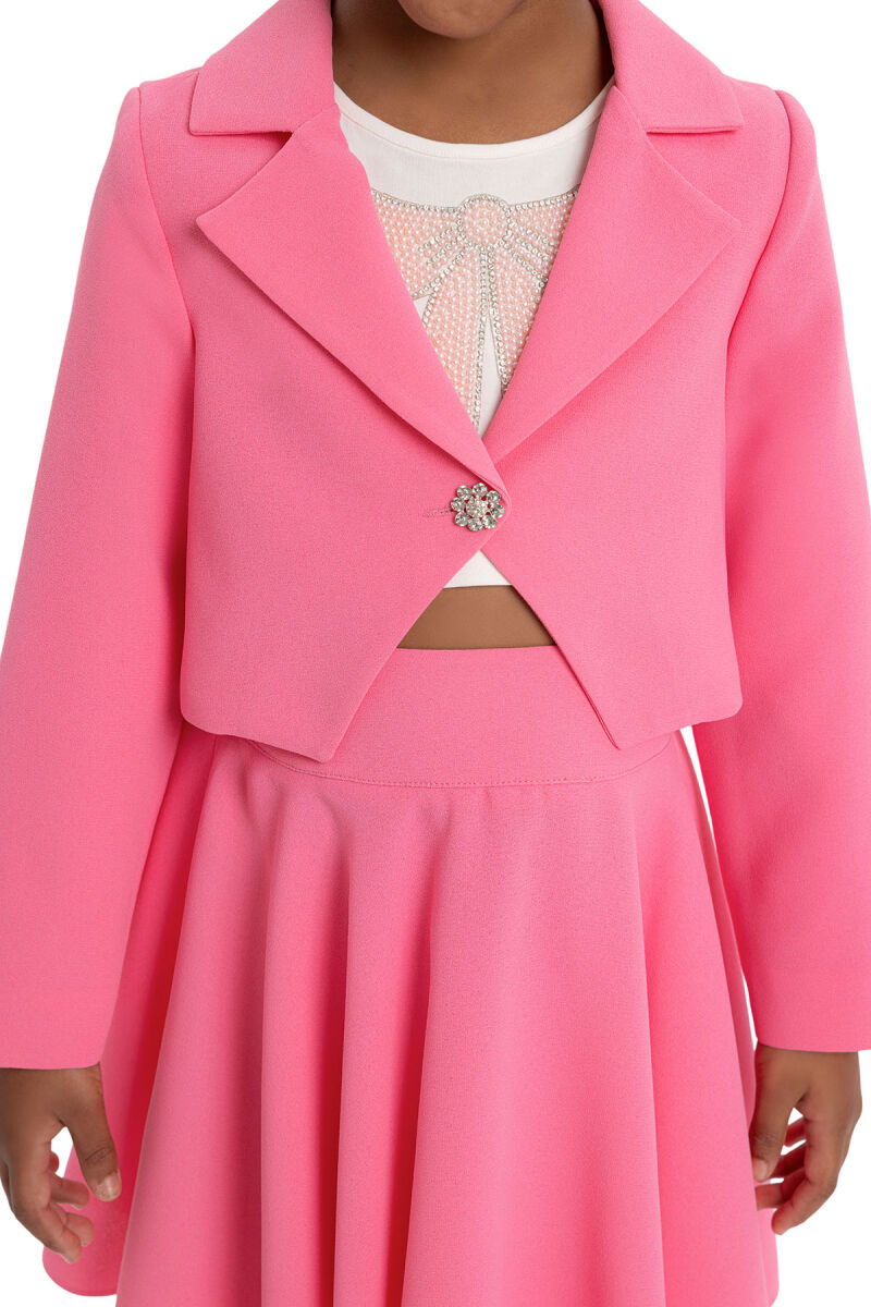 CandyPink Girls Blazer and Skirt Set with Sleeveless T-Shirt 3-7 AGE 34320PR - 4