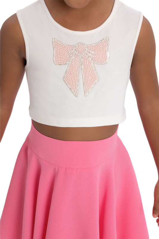CandyPink Girls Blazer and Skirt Set with Sleeveless T-Shirt 3-7 AGE 34320PR - 7