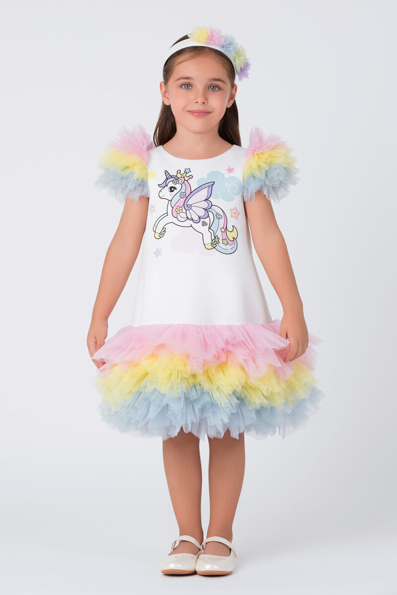 Colourful Girls Unicorn Dress 3-7 AGE 35040PR - 1