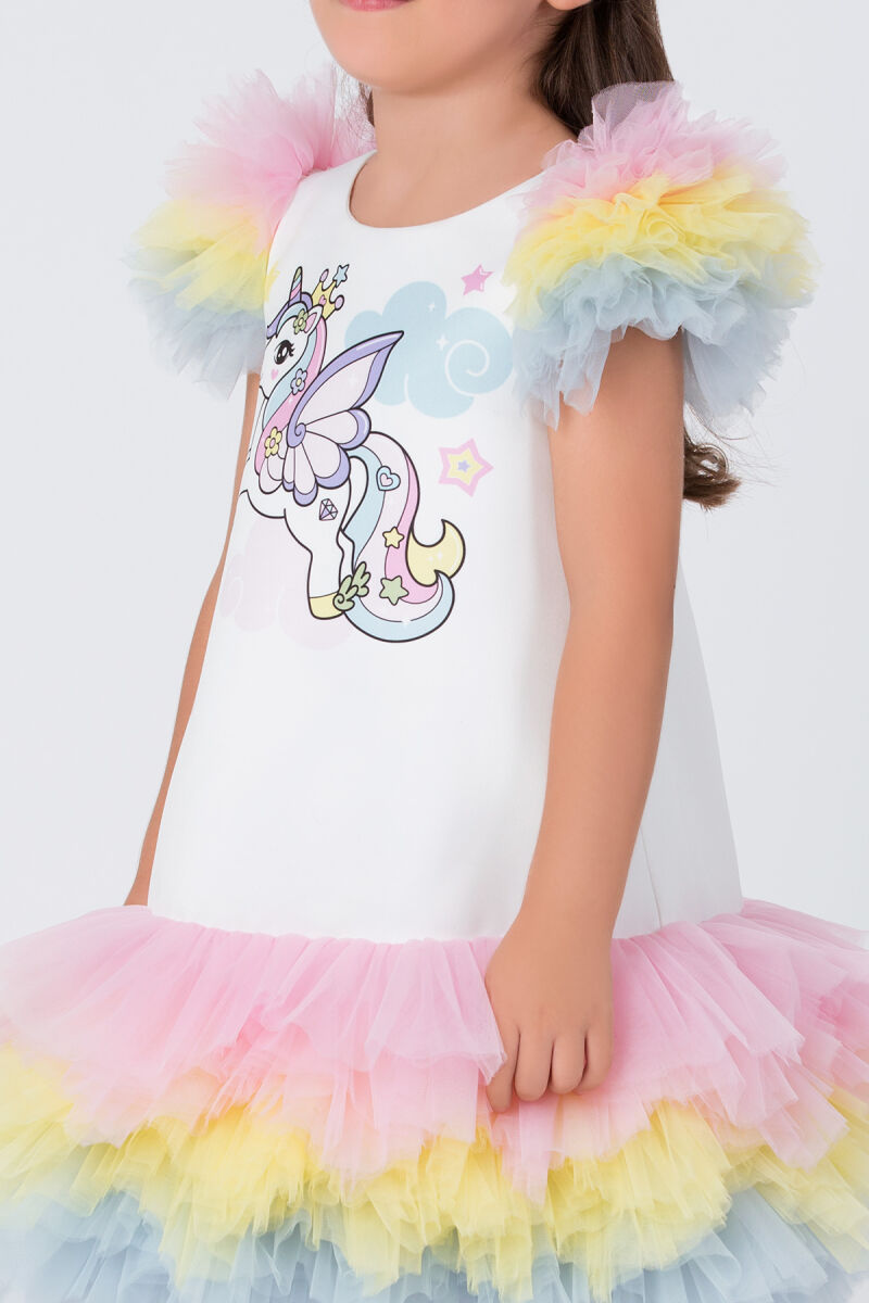 Colourful Girls Unicorn Dress 3-7 AGE 35040PR - 2