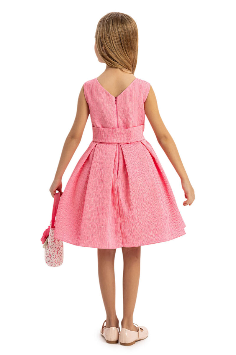 Pink Dress with Lace Bolero and Matching Bag 3-7 AGE 35330PR - 10