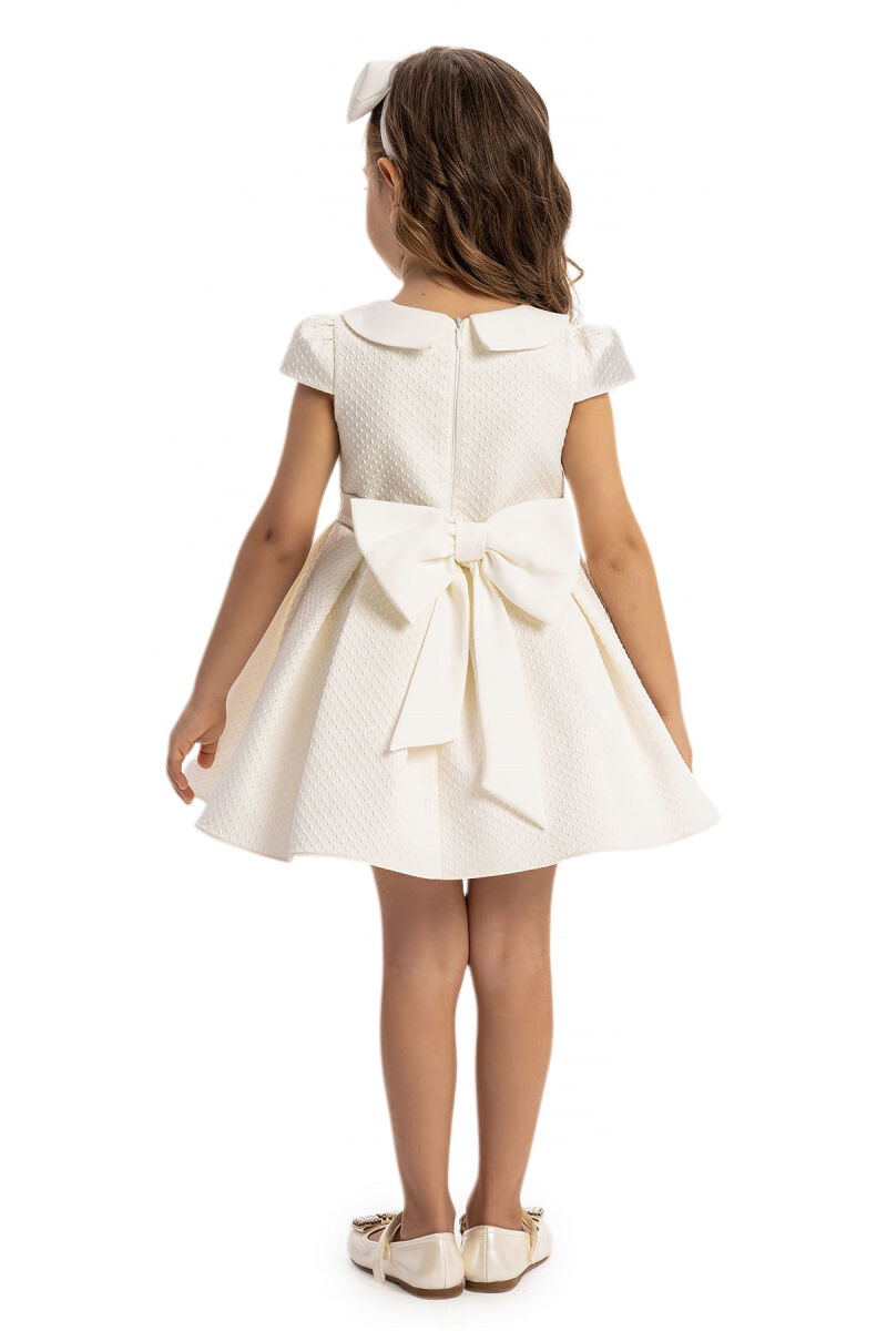 Ecru Baby Girl Dress with Hair Accessory 6-24 MONTH 35135PR - 8