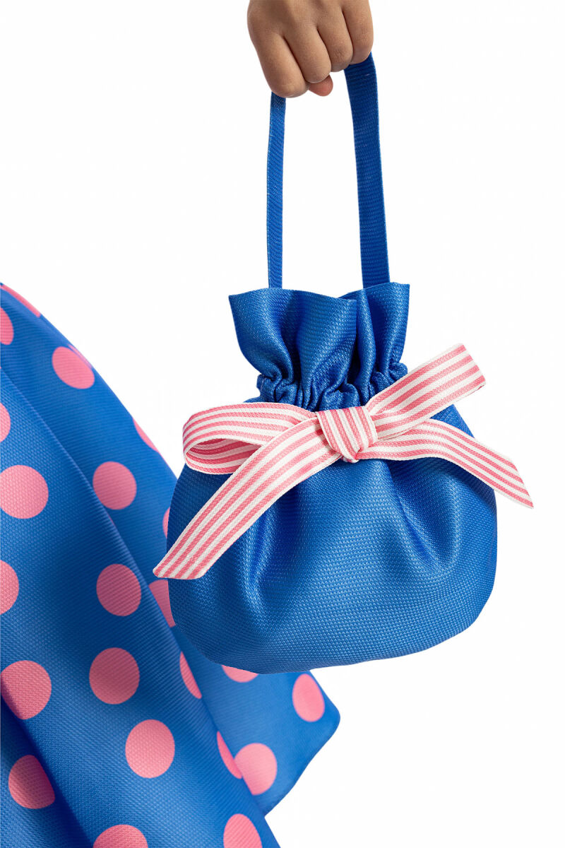 Blue Polka Dot Dress with Matching Bag 3-7 AGE 35316PR - 8
