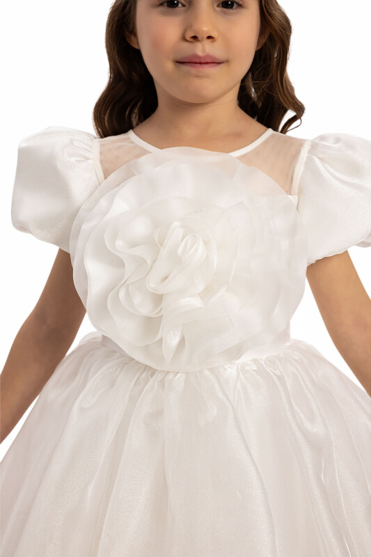 Ecru Girls Floral Satin Dress 3-7 AGE 35109PR - 4