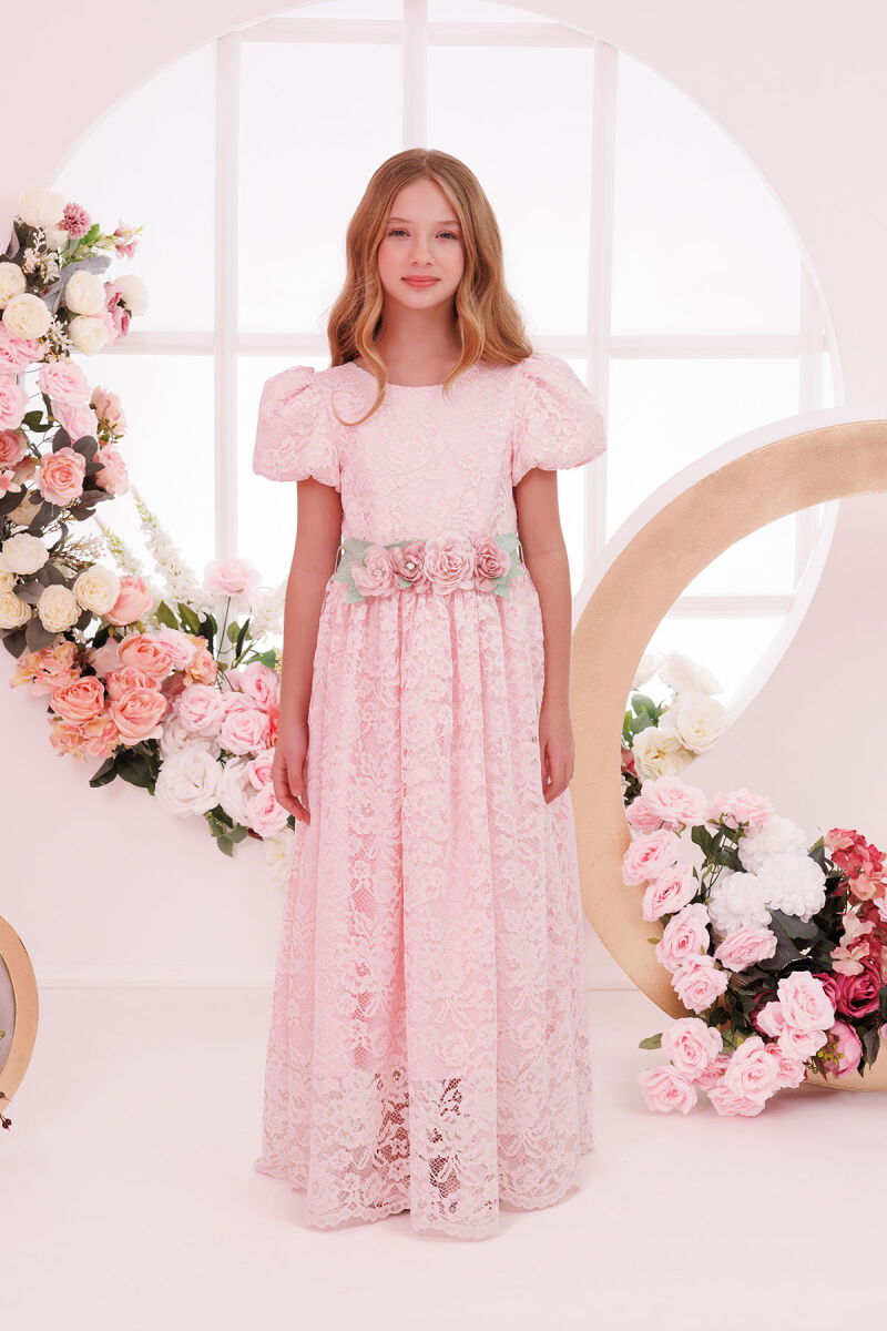 Powder Girls Long Lace Dress 8-14 AGE 35244PR - 1