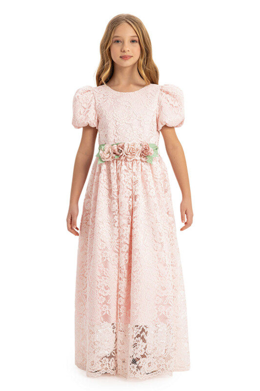 Powder Girls Long Lace Dress 8-14 AGE 35244PR - 3