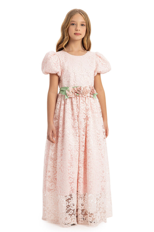 Powder Girls Long Lace Dress 8-14 AGE 35244PR - 4
