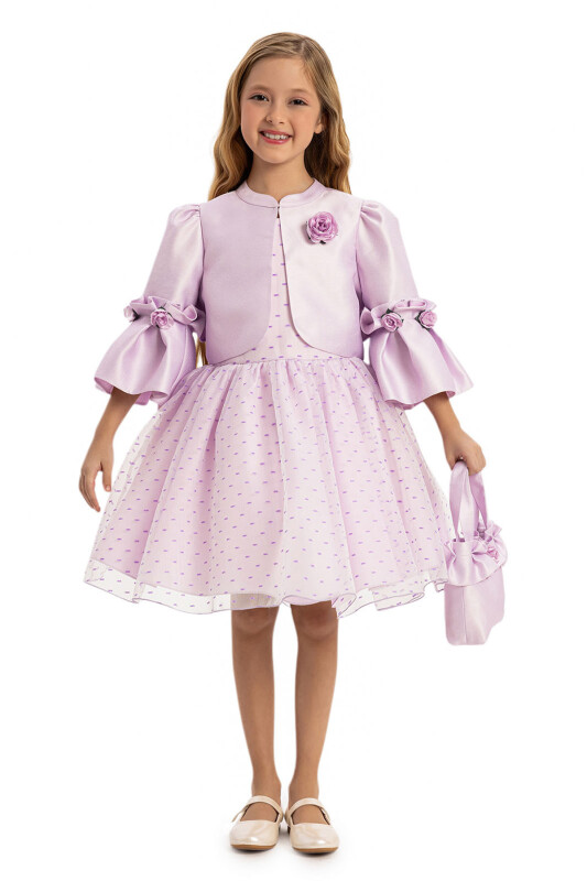 Lilac Dress with Matching Bolero and Bag 3-7 AGE 35294PR - 3