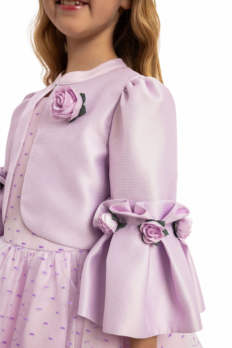 Lilac Dress with Matching Bolero and Bag 3-7 AGE 35294PR - 5