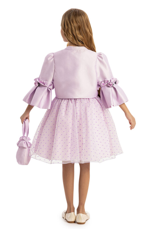 Lilac Dress with Matching Bolero and Bag 3-7 AGE 35294PR - 9