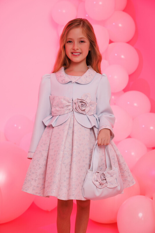 Blue Dress with Matching Bolero and Bag 3-7 AGE 35406PR - 2