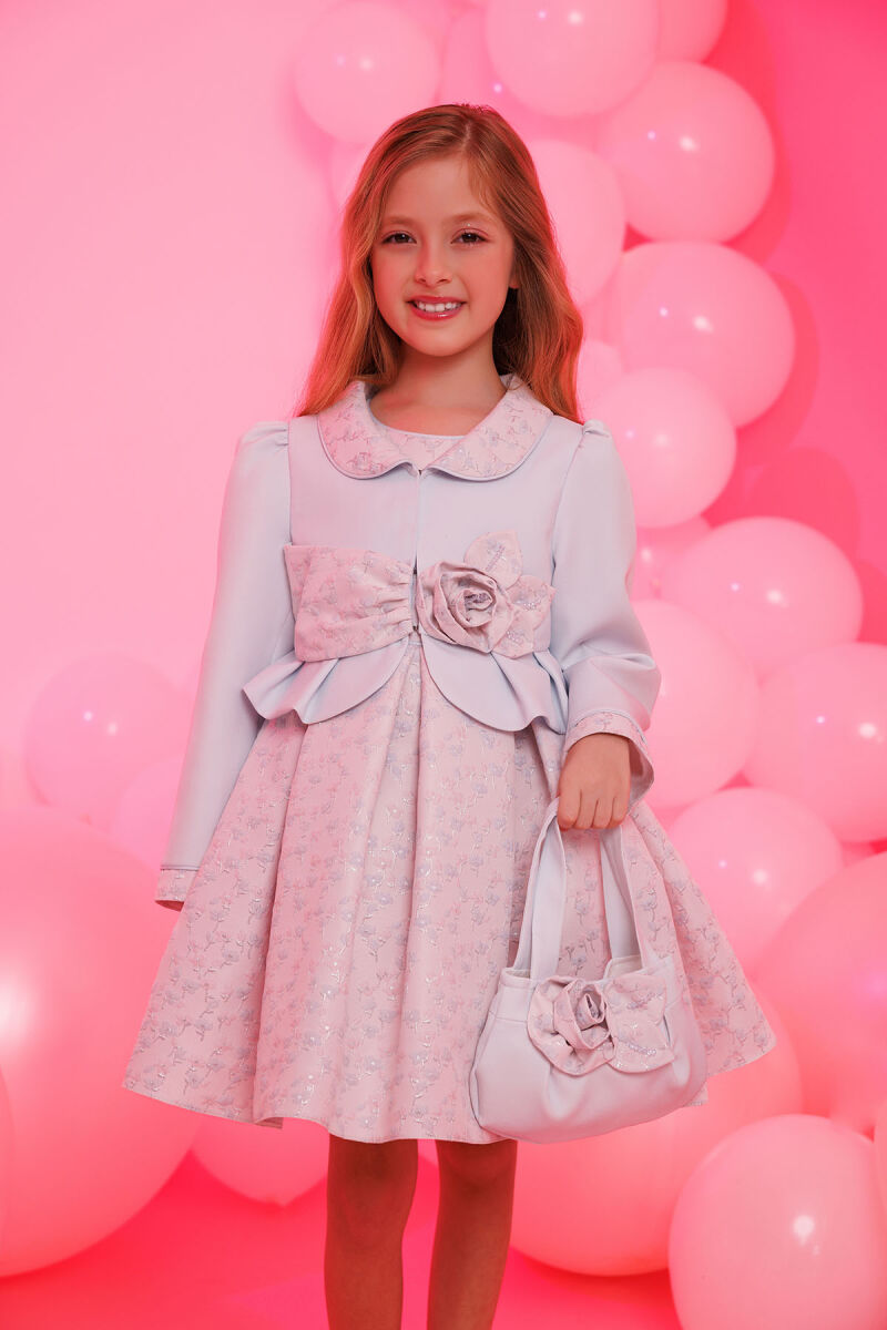 Blue Dress with Matching Bolero and Bag 3-7 AGE 35406PR - 2