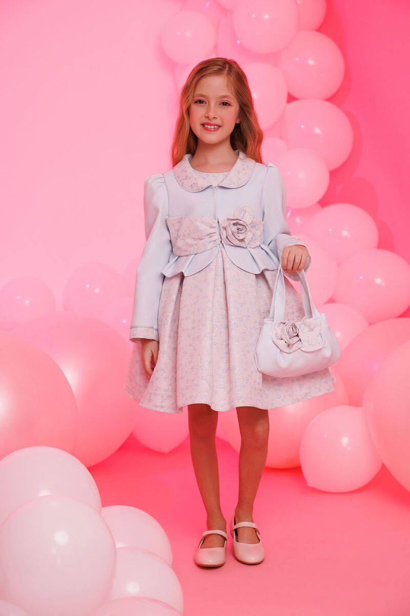 Blue Dress with Matching Bolero and Bag 3-7 AGE 35406PR - 3