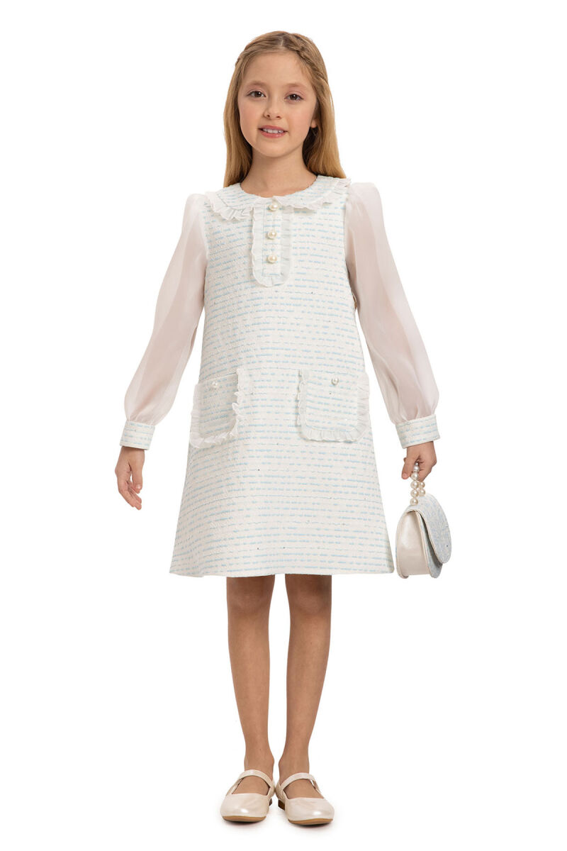 Blue Chic Girls Dress with Matching Bag 3-7 AGE 35364PR - 1