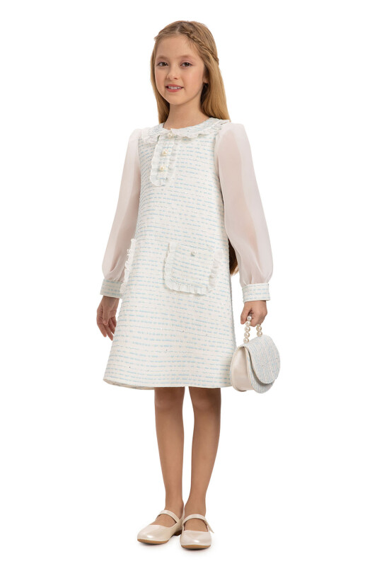 Blue Chic Girls Dress with Matching Bag 3-7 AGE 35364PR - 2