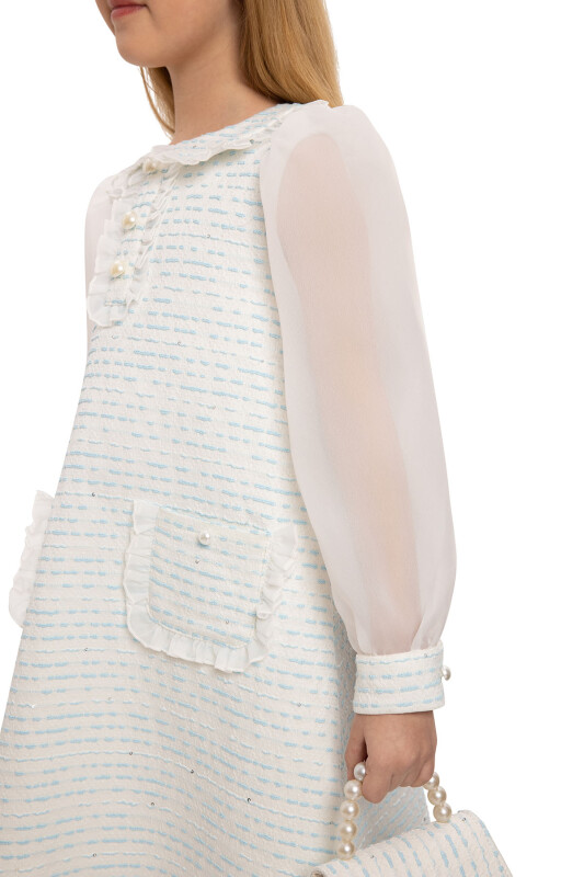 Blue Chic Girls Dress with Matching Bag 3-7 AGE 35364PR - 3