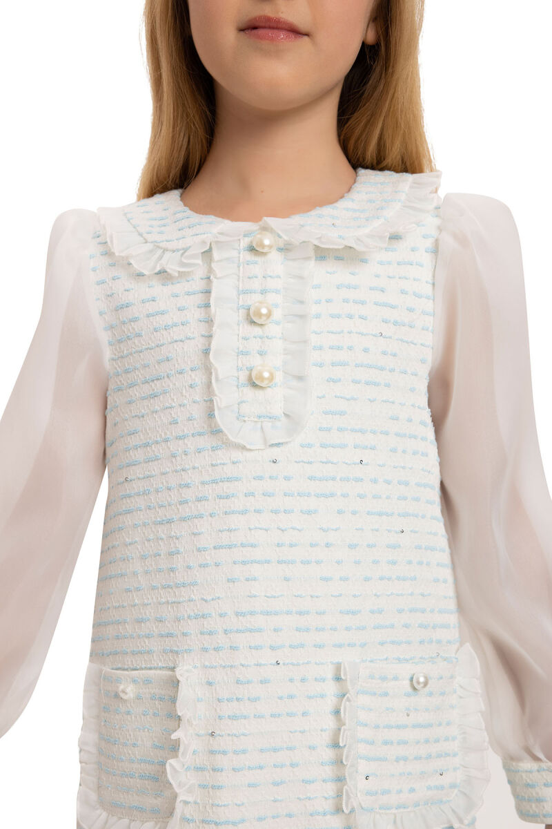 Blue Chic Girls Dress with Matching Bag 3-7 AGE 35364PR - 5
