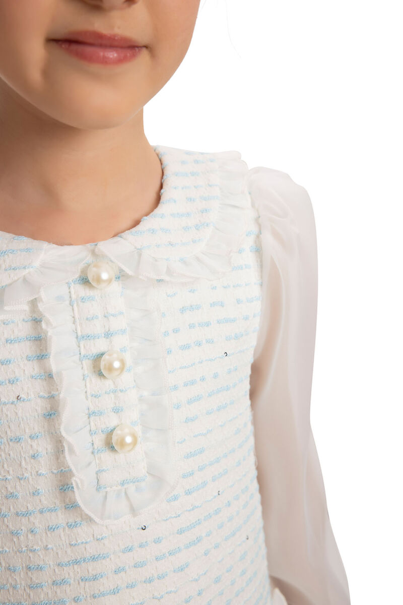 Blue Chic Girls Dress with Matching Bag 3-7 AGE 35364PR - 7