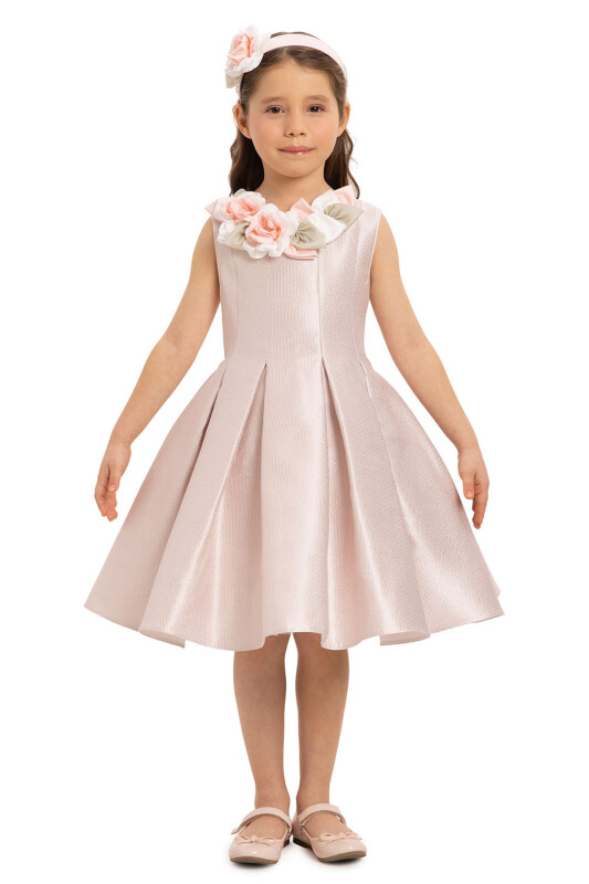 Powder Girls Dress with Hair Accessory 3-7 AGE 35425PR - 1