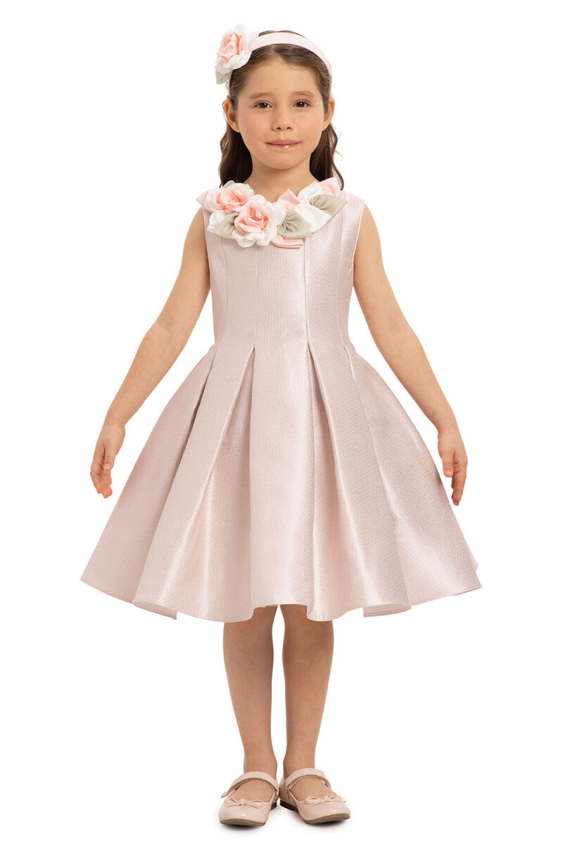 Powder Girls Dress with Hair Accessory 3-7 AGE 35425PR - 1