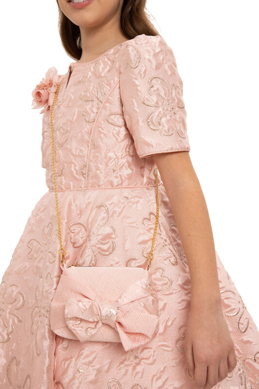 Powder Elegant Girls Dress with Matching Bag 8-14 AGE 35377PR - 3