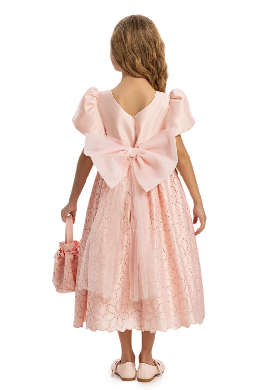 Powder Midi Dress with Matching Bag 3-7 AGE 35335PR - 5