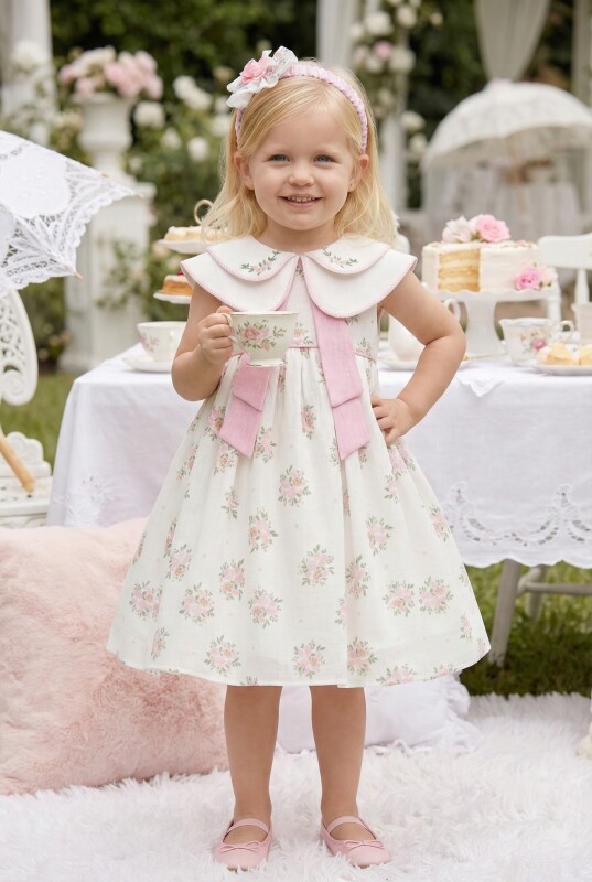 Powder Baby Girls Vintage Floral Bow Dress & Headband Set (6–24 Months) 6-24 MONTH 36399PR - Clothes
