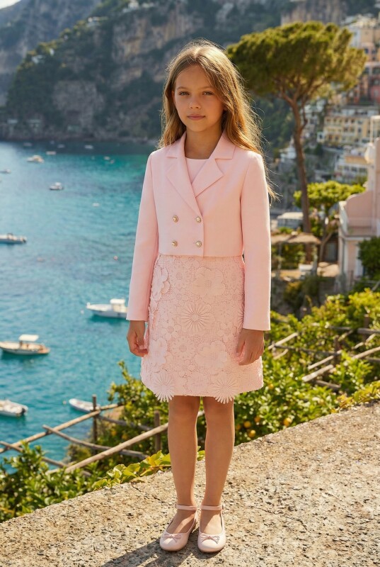 Powder Girls Floral Lace Dress & Jacket Set (8–15 Age) 8-15 AGE 36363PR - Clothes