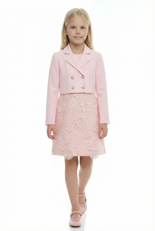Powder Girls Floral Lace Dress & Jacket Set (8–15 Age) 8-15 AGE 36363PR - Clothes (1)