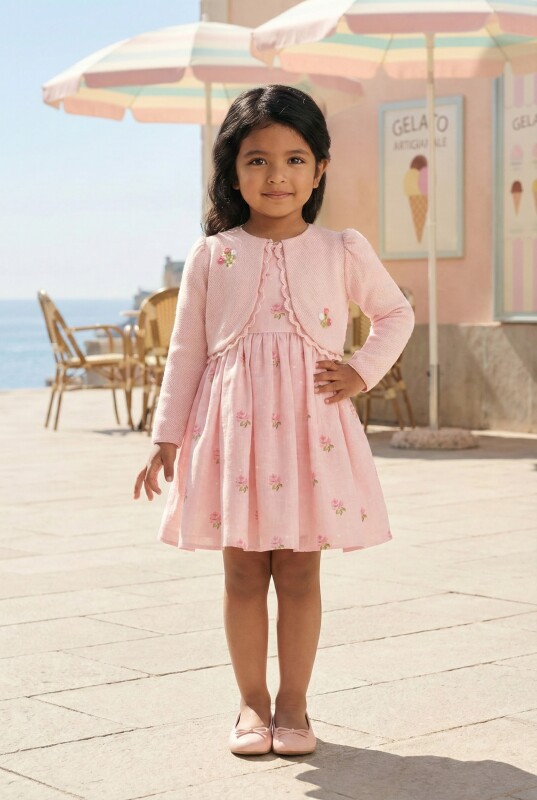 Powder Baby Girls Embroidered Rose Dress & Jacket Set (6–24 Months) 6-24 MONTH 36385PR - Clothes