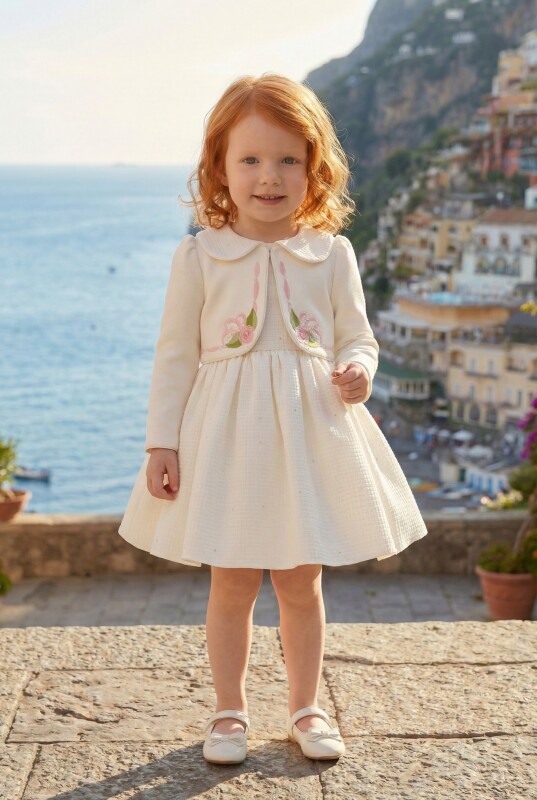 Ecru Baby Girls Embroidered Jacket & Dress Set (6–24 Months) 6-24 MONTH 36360PR - Clothes