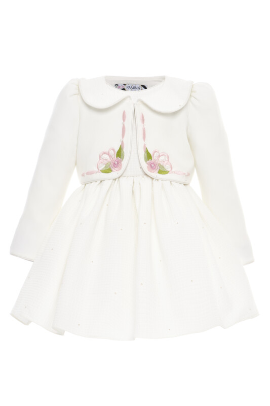 Ecru Baby Girls Embroidered Jacket & Dress Set (6–24 Months) 6-24 MONTH 36360PR - Clothes (1)