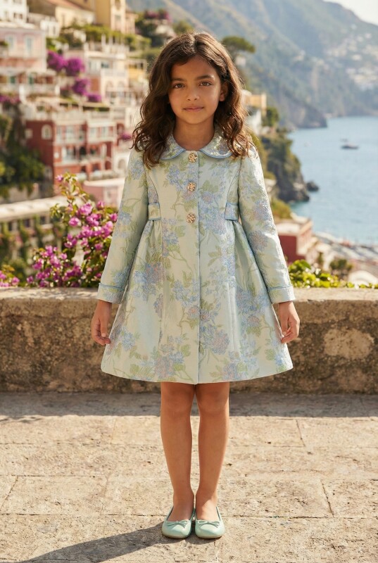 Mint Girls Floral Jacquard Coat & Satin Dress Set 3-7 AGE 36288PR - Clothes