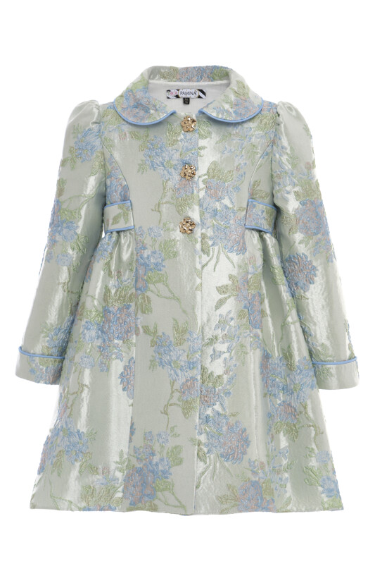 Mint Girls Floral Jacquard Coat & Satin Dress Set 3-7 AGE 36288PR - Clothes (1)