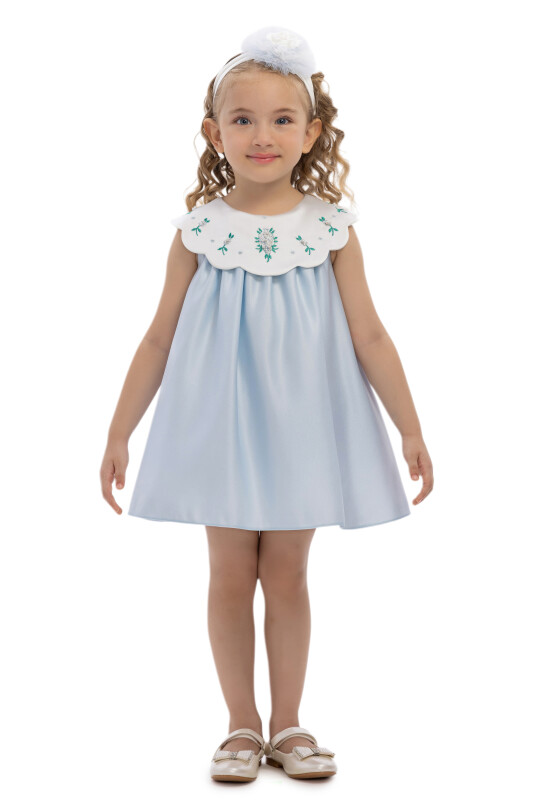 Blue Baby Dress with Embroidered Collar & Headband (6–24M) 6-24 MONTH 36097PR - Clothes