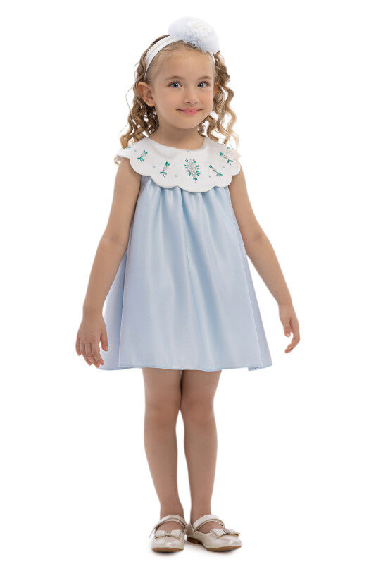 Blue Baby Dress with Embroidered Collar & Headband (6–24M) 6-24 MONTH 36097PR - Clothes (1)