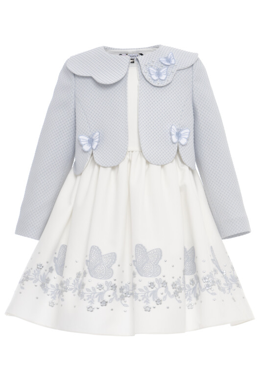 Blue Girls Butterfly Dress & Jacket Set 3-7 AGE 36307PR - Clothes (1)