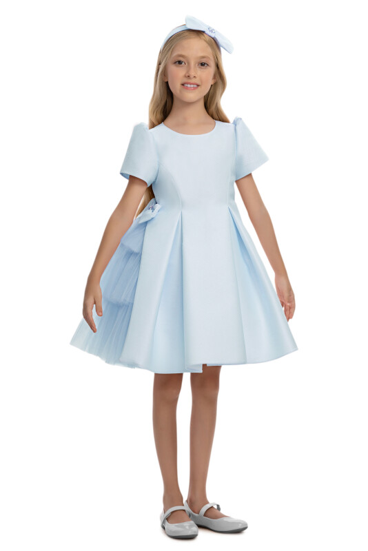 Blue Girls Layered Tulle Side-Bow Dress 3-7 AGE 36306PR - Clothes (1)