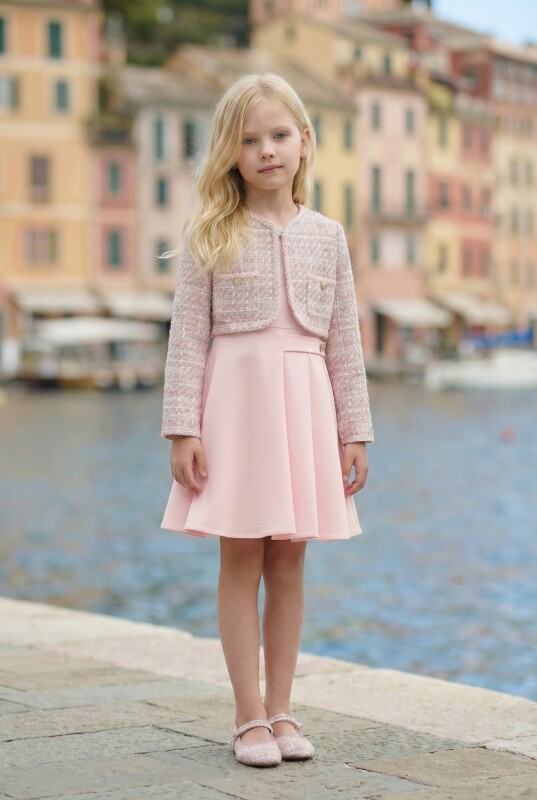 Powder Girls Tweed Dress & Jacket Set 3-7 AGE 36332PR - Clothes