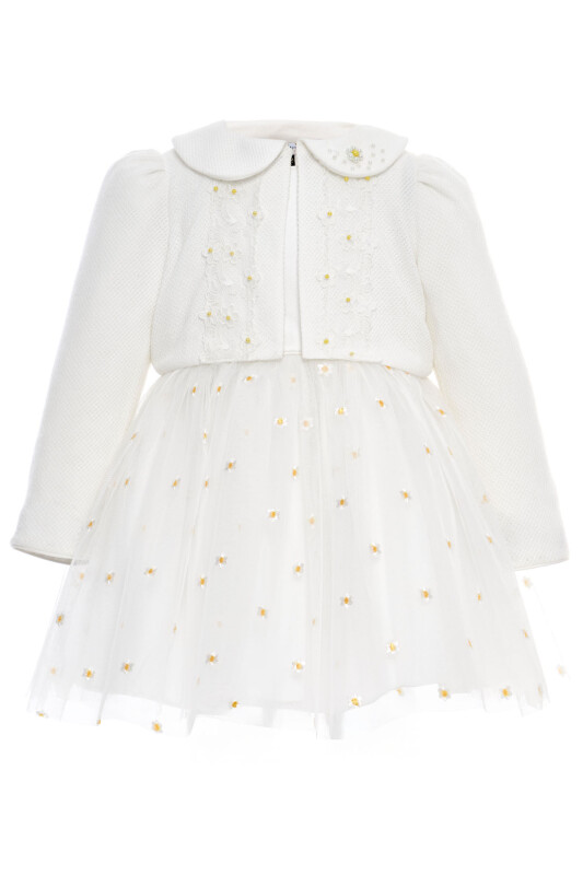 Ecru Baby Girls Daisy Tulle Dress & Jacket Set 6-24 MONTH 36384PR - Clothes (1)
