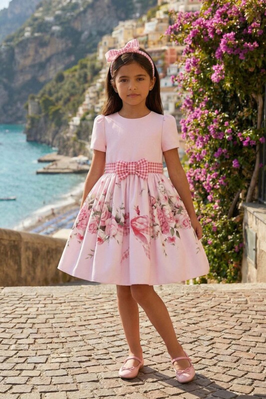 Powder Girls Floral Dress & Headband 3-7 AGE 36223PR 