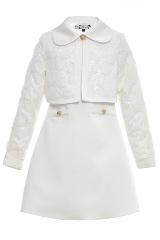 Ecru Girls Satin Dress & Jacket Set 8-15 AGE 36334PR - Clothes (1)