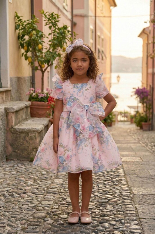 Powder Girls Floral Organza Dress & Headband 3-7 AGE 36200PR 