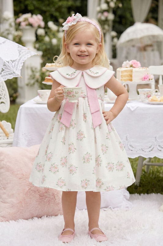 Powder Baby Girls Vintage Floral Bow Dress & Headband Set 6-24 MONTH 36399PR - Clothes