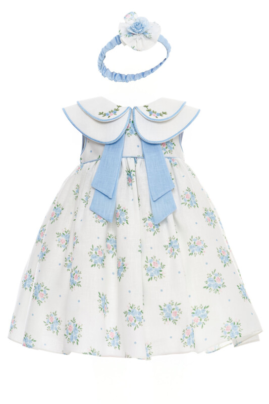 Blue Baby Girls Vintage Floral Bow Dress & Headband Set 6-24 MONTH 36399PR - Clothes (1)