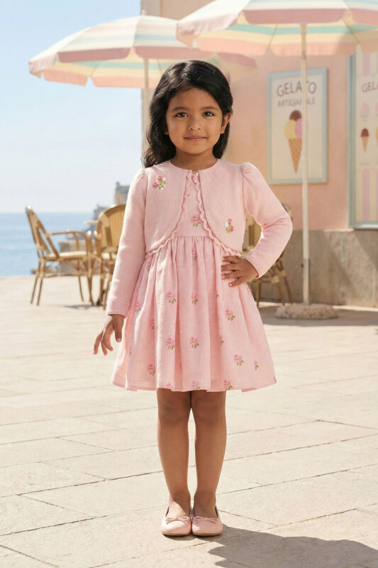 Powder Baby Girls Embroidered Rose Dress & Jacket Set 6-24 MONTH 36385PR - Clothes